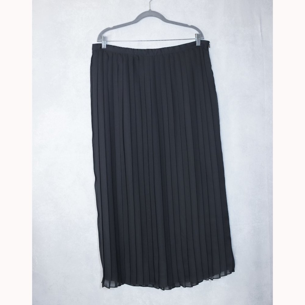 COLDWATER CREEK Pleated Maxi Skirt Black Color Size XL 16